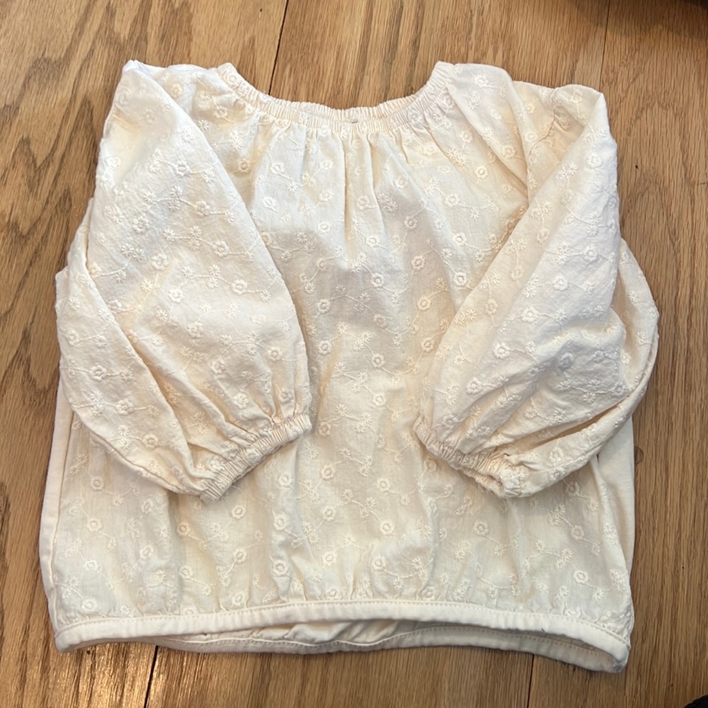 Girls white / cream Zara shirt 12-18 months never worn